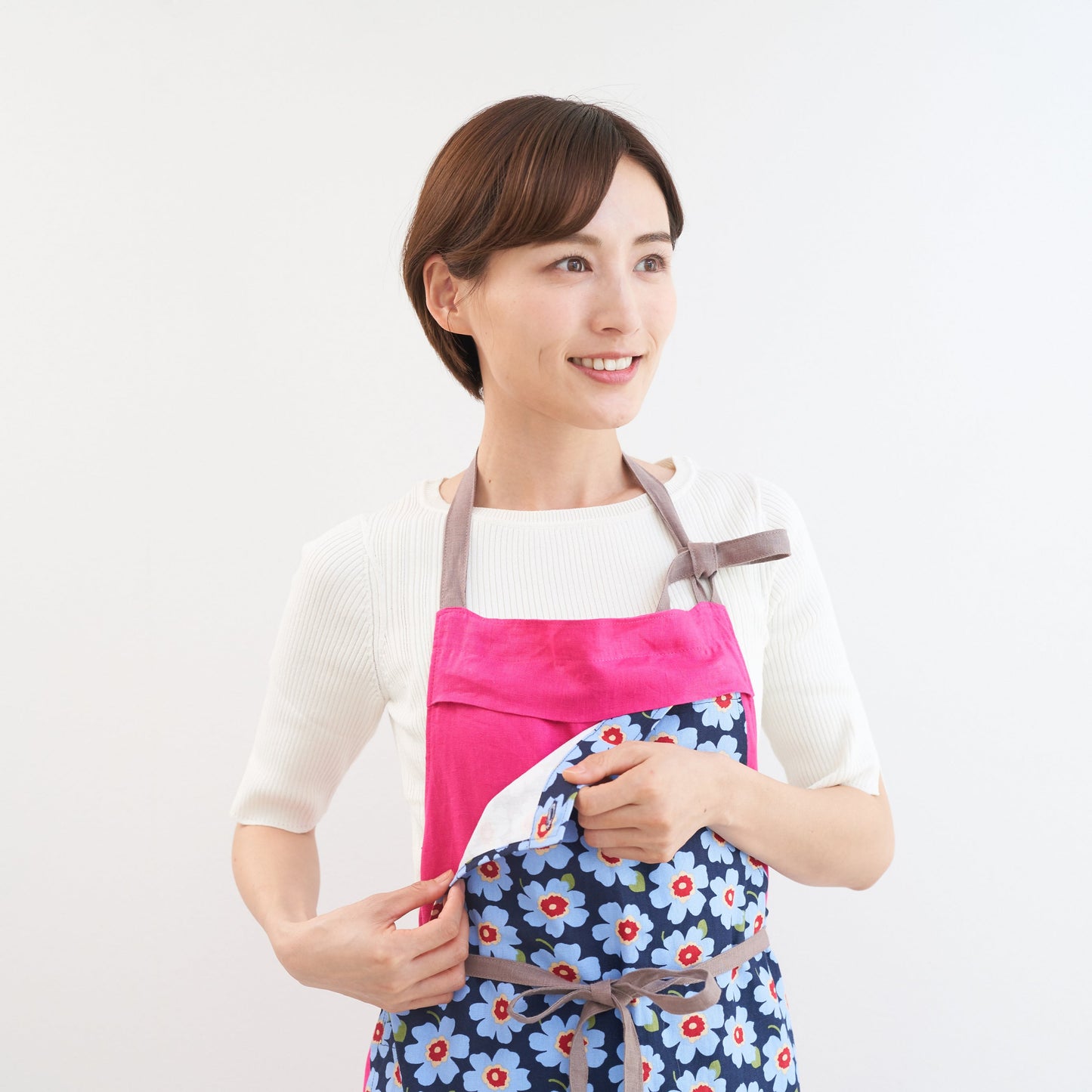 ホルダーエプロン用カバー │ ブルーマーガレット柄